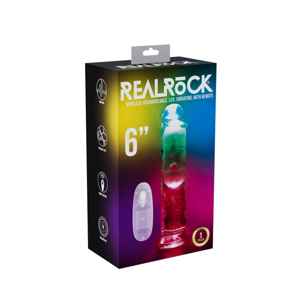 Realrock Led Vibrating Dildo No Balls 6" | 8714273059604 | Available at EroticWarehouse.com