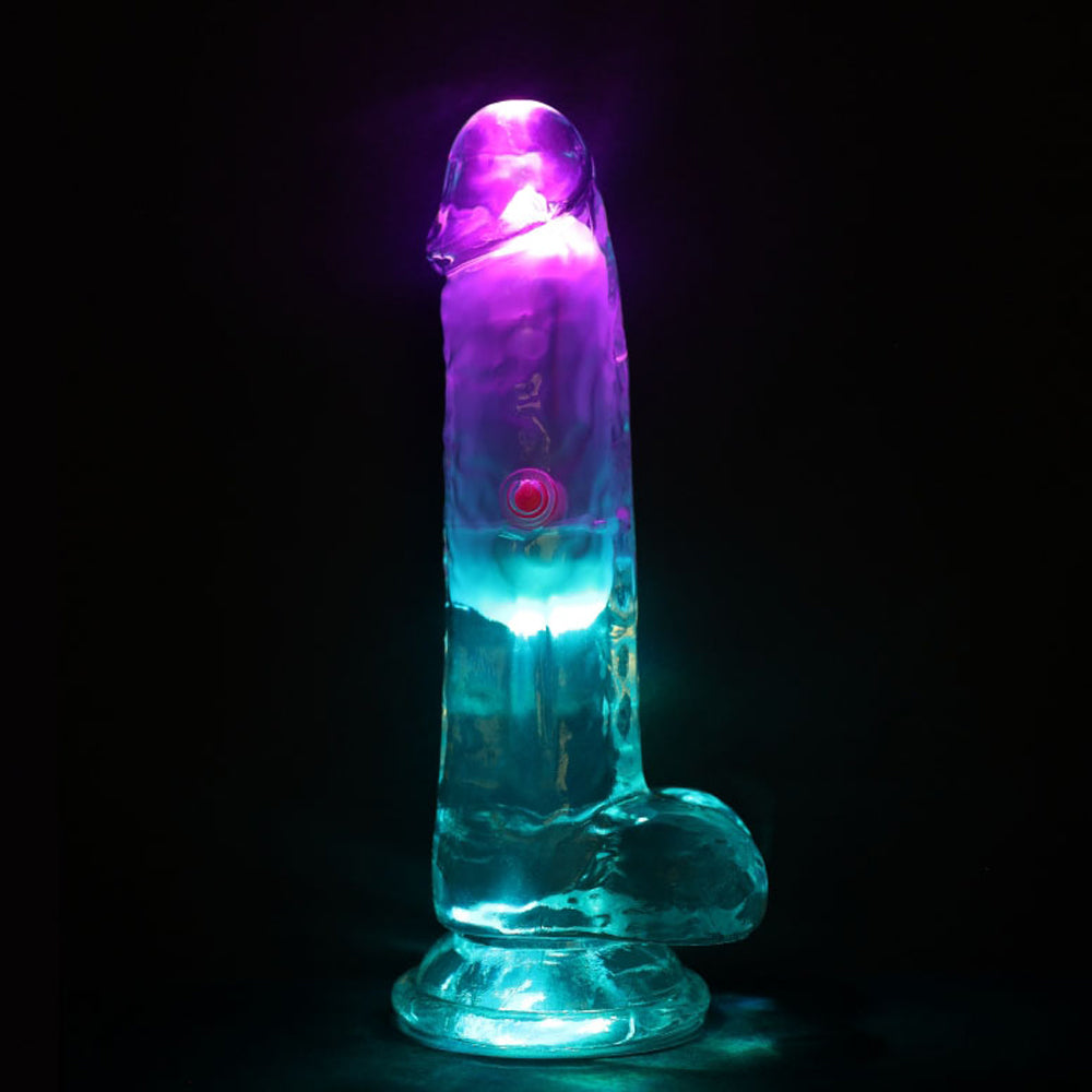Realrock Led Vibrating Dildo With Balls 6" | 8714273059611 | Available at EroticWarehouse.com