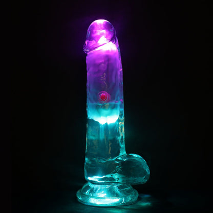 Realrock Led Vibrating Dildo With Balls 6" | 8714273059611 | Available at EroticWarehouse.com