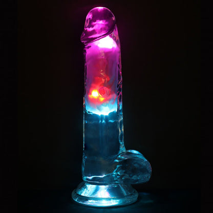 Realrock Led Vibrating Dildo With Balls 7" | 8714273059635 | Available at EroticWarehouse.com