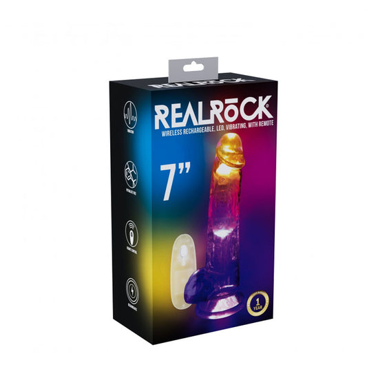 Realrock Led Vibrating Dildo With Balls 7" | 8714273059635 | Available at EroticWarehouse.com