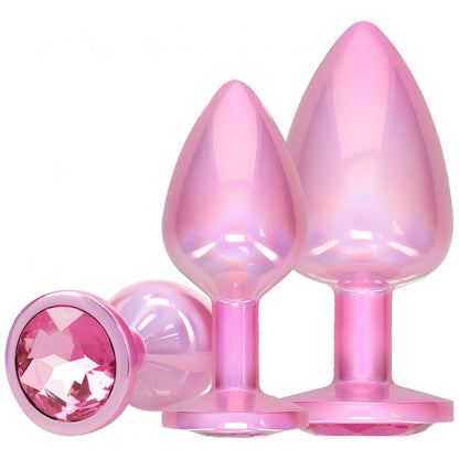 Ouch! Paris Collection Metal Anal Plug Set Pink | 8714273061751 | Available at EroticWarehouse.com