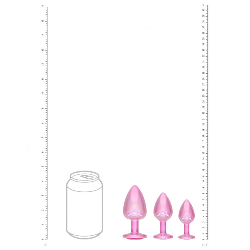 Ouch! Paris Collection Metal Anal Plug Set Pink | 8714273061751 | Available at EroticWarehouse.com