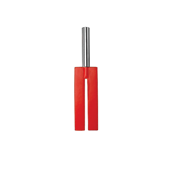 Ouch! Leather Slit Paddle Red | 8714273065056 | Available at EroticWarehouse.com
