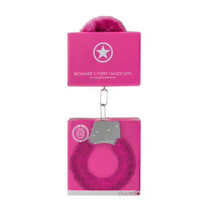 Ouch! Beginner's Handcuffs Furry Pink | 8714273074072 | Available at EroticWarehouse.com