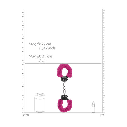 Ouch! Pleasure Handcuffs Furry Pink | 8714273074188 | Available at EroticWarehouse.com