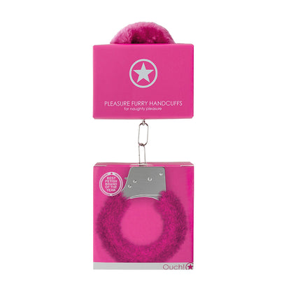 Ouch! Pleasure Handcuffs Furry Pink | 8714273074188 | Available at EroticWarehouse.com