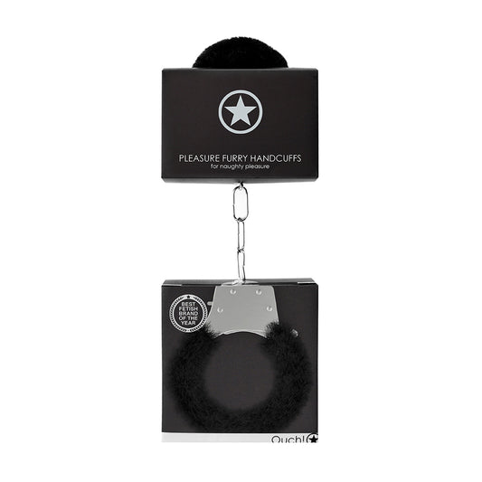 Ouch! Pleasure Handcuffs Furry Black | 8714273074201 | Available at EroticWarehouse.com