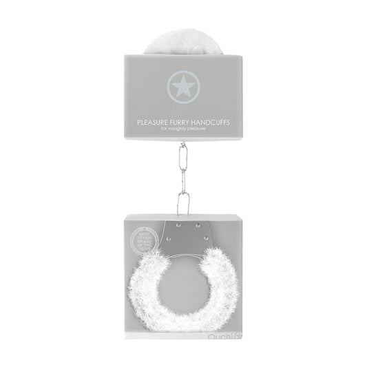 Ouch! Pleasure Handcuffs Furry White | 8714273074225 | Available at EroticWarehouse.com