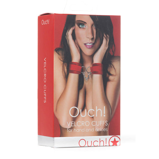 Ouch! Velcro Cuffs Red | 8714273309501 | Available at EroticWarehouse.com