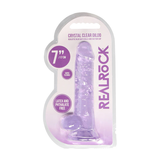 Realrock 7" Realistic Dildo With Balls Purple | 8714273491473 | Available at EroticWarehouse.com