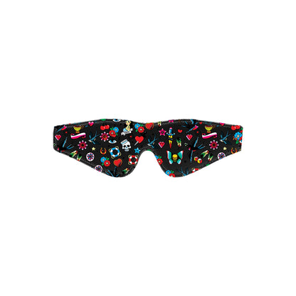 Ouch! Printed Eye Mask Old School Tattoo Style Black | 8714273491664 | Available at EroticWarehouse.com