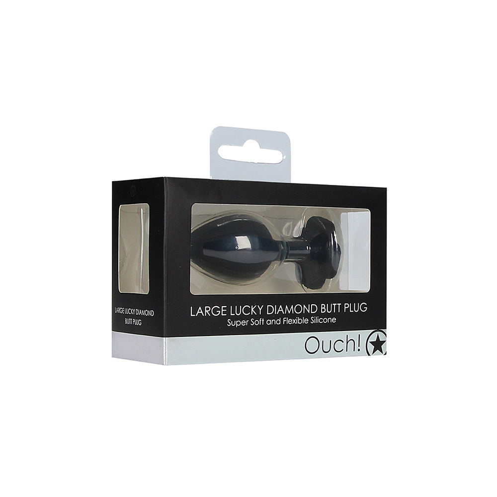 Large Lucky Diamond Butt Plug Black | 8714273492326 | Available at EroticWarehouse.com