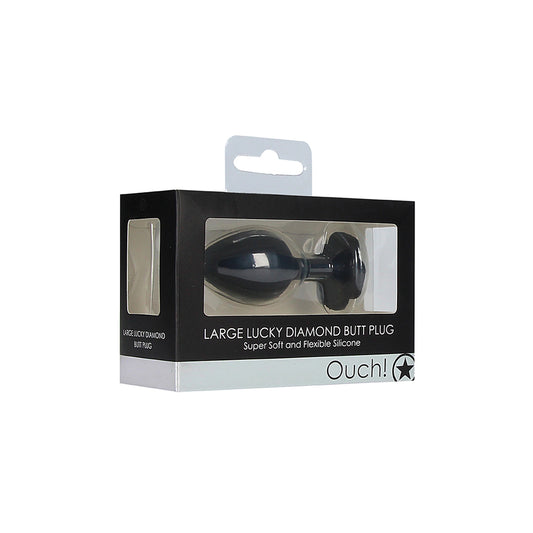 Large Lucky Diamond Butt Plug Black | 8714273492326 | Available at EroticWarehouse.com