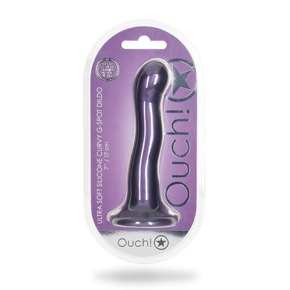 Ultra Soft Silicone Curvy G-Spot Dildo 7" Metallic Purple | 8714273493422 | Available at EroticWarehouse.com