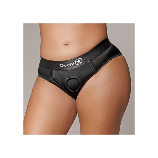Ouch! Vibrating Strap-On High-Cut Brief Xl/Xxl | 8714273493460 | Available at EroticWarehouse.com