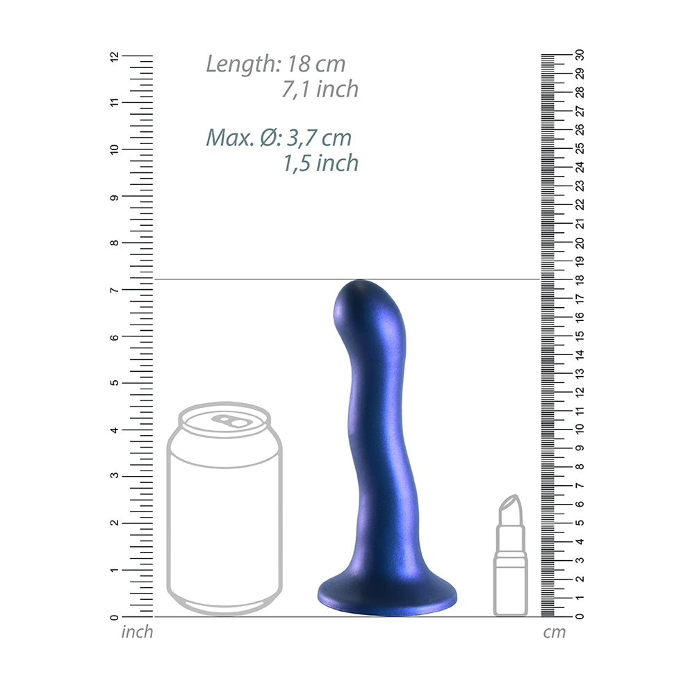 Ultra Soft Silicone Curvy G-Spot Dildo 7" Metallic Blue | 8714273493491 | Available at EroticWarehouse.com