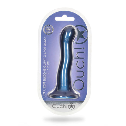 Ultra Soft Silicone Curvy G-Spot Dildo 7" Metallic Blue | 8714273493491 | Available at EroticWarehouse.com