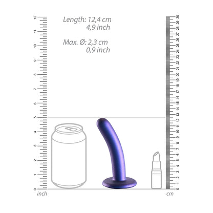 Smooth Silicone G-Spot Dildo 5" Metallic Blue | 8714273493774 | Available at EroticWarehouse.com