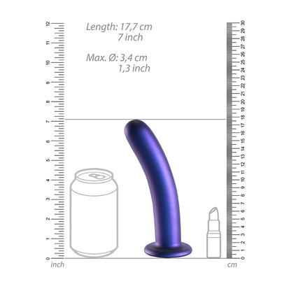 Smooth Silicone G-Spot Dildo 7" Metallic Blue | 8714273494337 | Available at EroticWarehouse.com