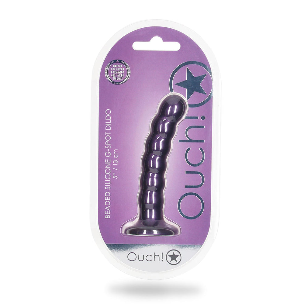 Beaded Silicone G-Spot Dildo 5" Metallic Purple | 8714273494542 | Available at EroticWarehouse.com