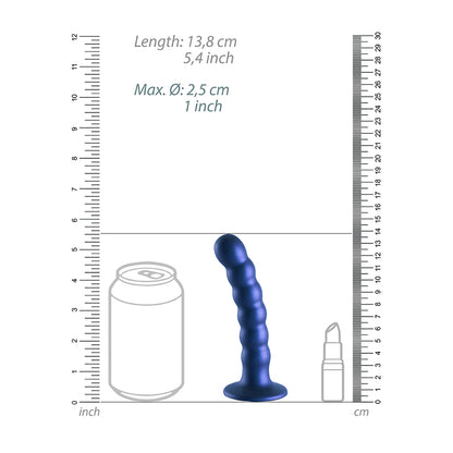 Beaded Silicone G-Spot Dildo 5" Metallic Blue | 8714273494610 | Available at EroticWarehouse.com