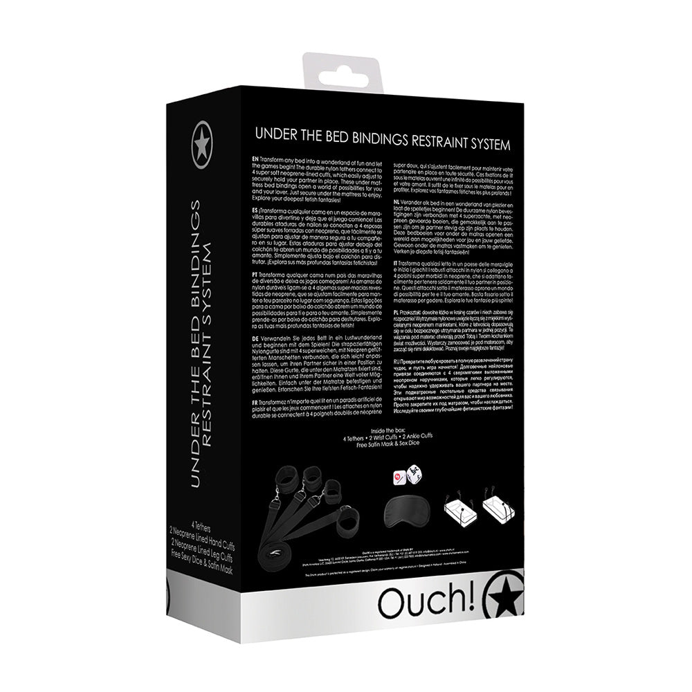 Ouch! Under The Bed Binding Restraint Kit Black | 8714273504173 | Available at EroticWarehouse.com