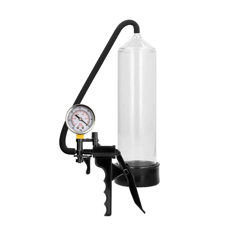 Pumped Elite Beginner Pump With Psi Gauge Transparent | 8714273504739 | Available at EroticWarehouse.com