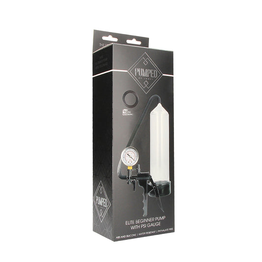 Pumped Elite Beginner Pump With Psi Gauge Transparent | 8714273504739 | Available at EroticWarehouse.com