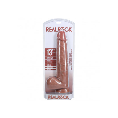 Realrock Extra Long Realistic Dildo With Balls 13" Tan | 8714273505026 | Available at EroticWarehouse.com