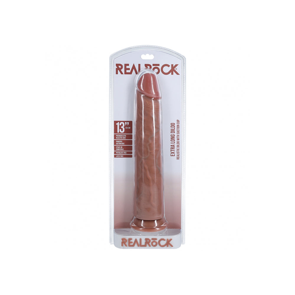 Realrock Extra Long Realistic Dildo No Balls 13" Tan | 8714273505118 | Available at EroticWarehouse.com