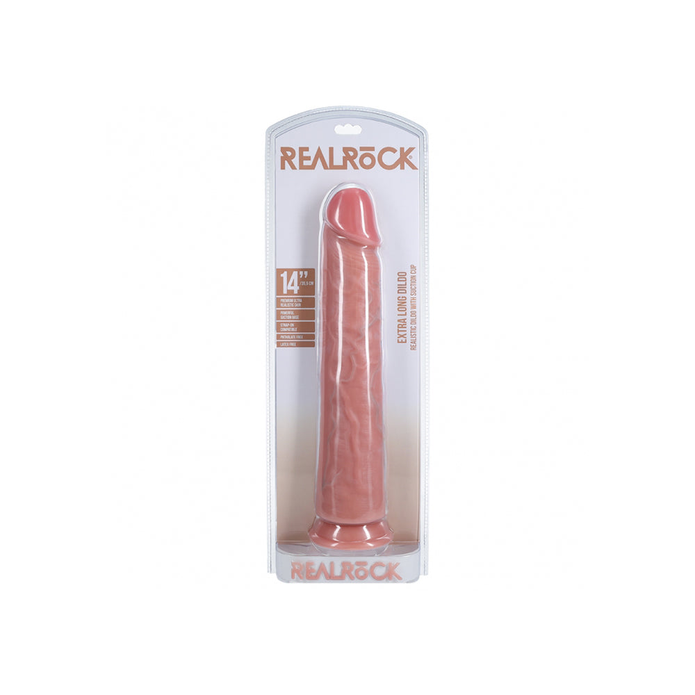 Realrock Extra Long Realistic Dildo No Balls 14" Flesh | 8714273505132 | Available at EroticWarehouse.com