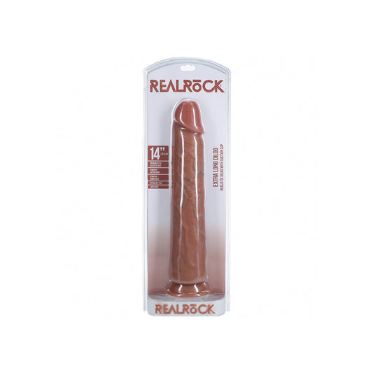 Realrock Extra Long Realistic Dildo No Balls 14" Tan | 8714273505149 | Available at EroticWarehouse.com