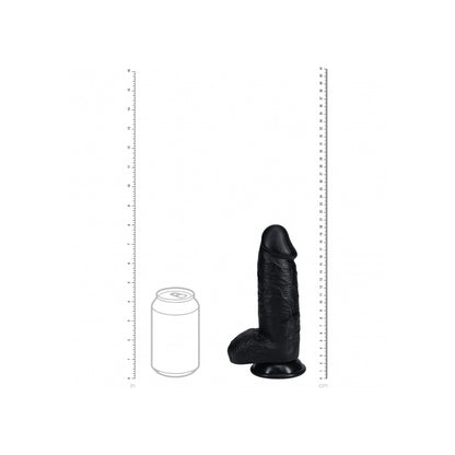 Realrock Extra Thick Realistic Dildo With Balls 8" Black | 8714273505187 | Available at EroticWarehouse.com