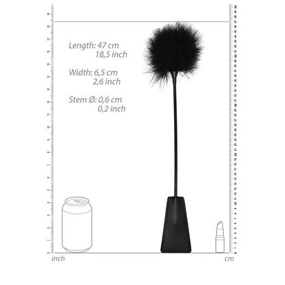 Ouch! Crop With Feather Black | 8714273505262 | Available at EroticWarehouse.com