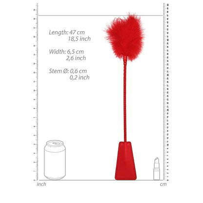 Ouch! Crop With Feather Red | 8714273505330 | Available at EroticWarehouse.com