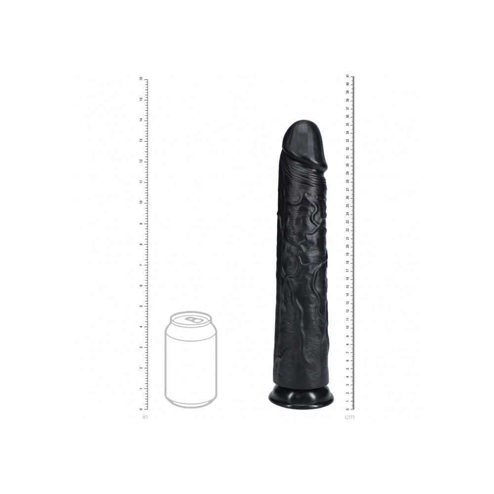 Realrock Extra Long Realistic Dildo No Balls 14" Black | 8714273505767 | Available at EroticWarehouse.com