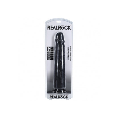 Realrock Extra Long Realistic Dildo No Balls 14" Black | 8714273505767 | Available at EroticWarehouse.com