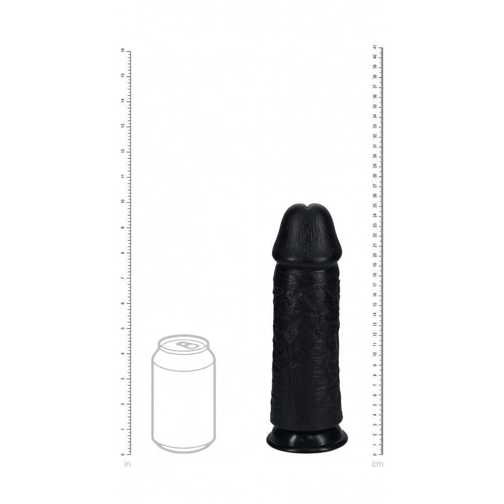 Realrock Extra Thick Realistic Dildo No Balls 10" Black | 8714273505798 | Available at EroticWarehouse.com