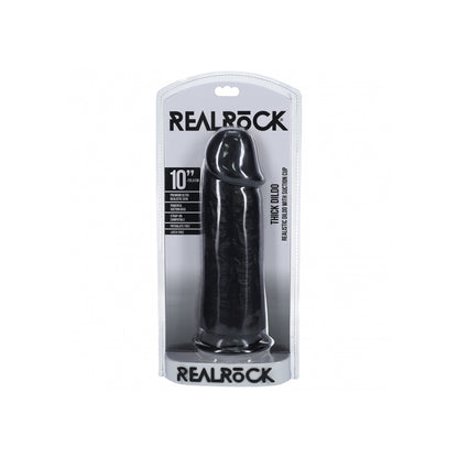 Realrock Extra Thick Realistic Dildo No Balls 10" Black | 8714273505798 | Available at EroticWarehouse.com