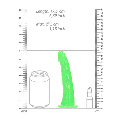 Realrock Glow In The Dark Slim Dildo 6'' Neon Green | 8714273519894 | Available at EroticWarehouse.com
