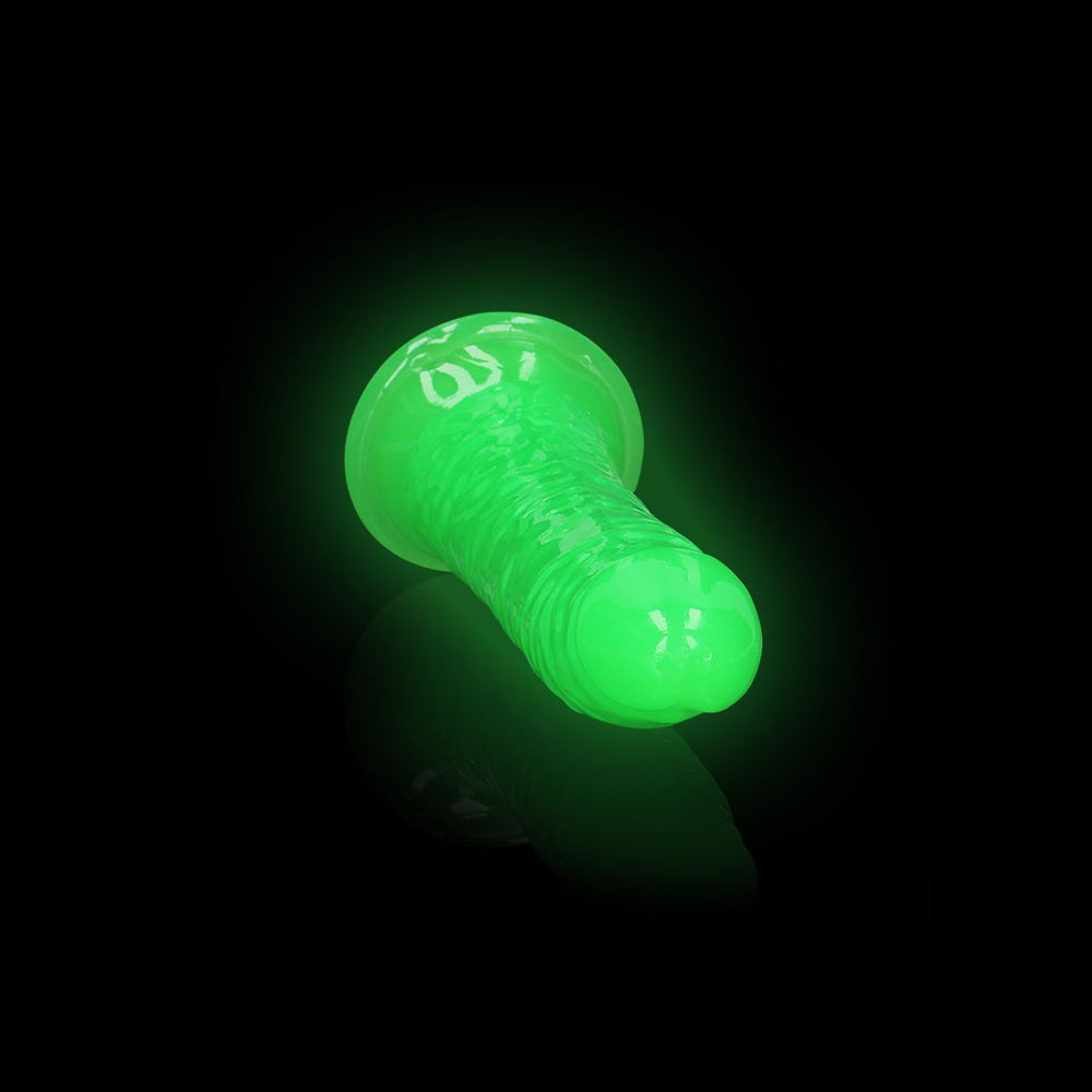 Realrock Glow In The Dark Slim Dildo 7'' Neon Green | 8714273519948 | Available at EroticWarehouse.com