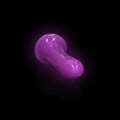 Realrock Glow In The Dark Slim Dildo 7'' Neon Purple | 8714273519962 | Available at EroticWarehouse.com