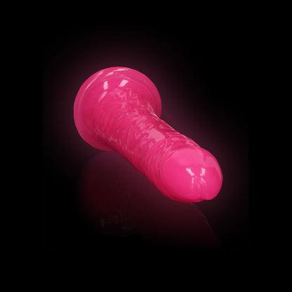 Realrock Glow In The Dark Slim Dildo 8'' Neon Pink | 8714273519993 | Available at EroticWarehouse.com