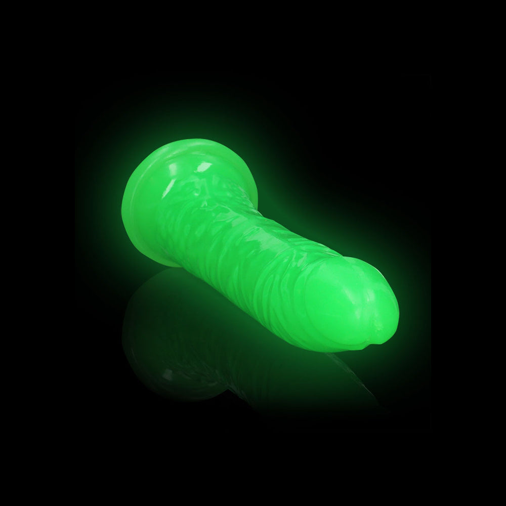 Realrock Glow In The Dark Slim Dildo 10'' Neon Green | 8714273520067 | Available at EroticWarehouse.com