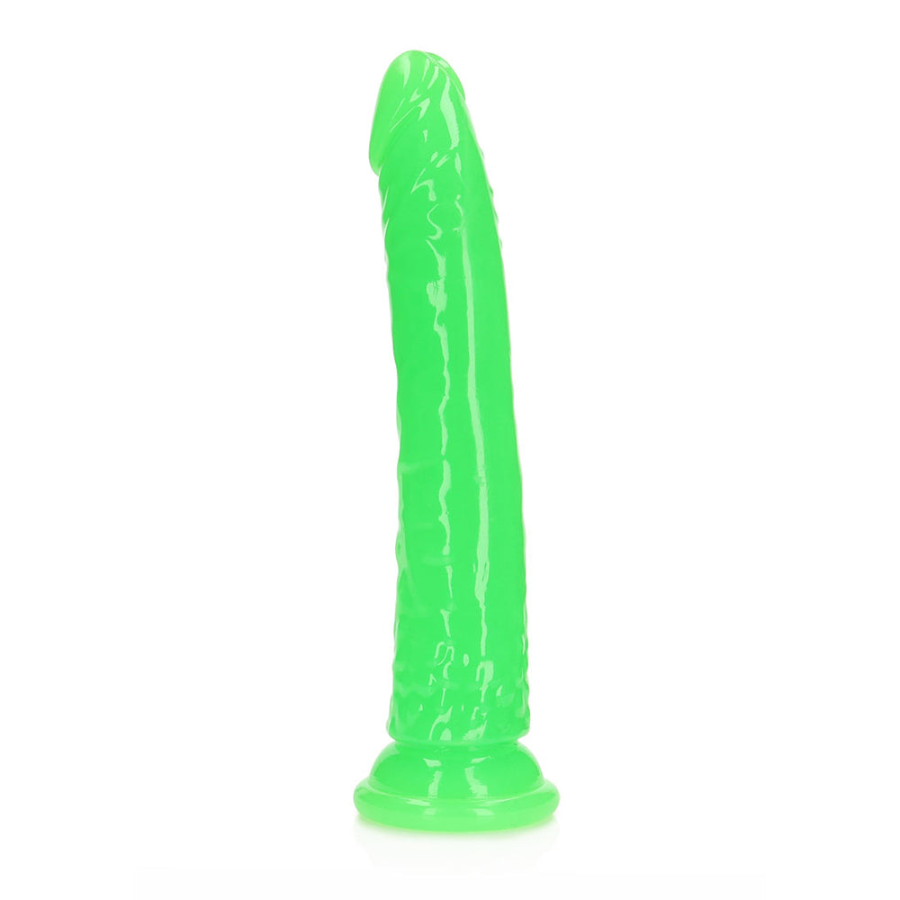 Realrock Glow In The Dark Slim Dildo 10'' Neon Green | 8714273520067 | Available at EroticWarehouse.com