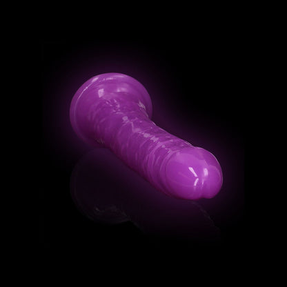 Realrock Glow In The Dark Slim Dildo 11'' Neon Purple | 8714273520128 | Available at EroticWarehouse.com