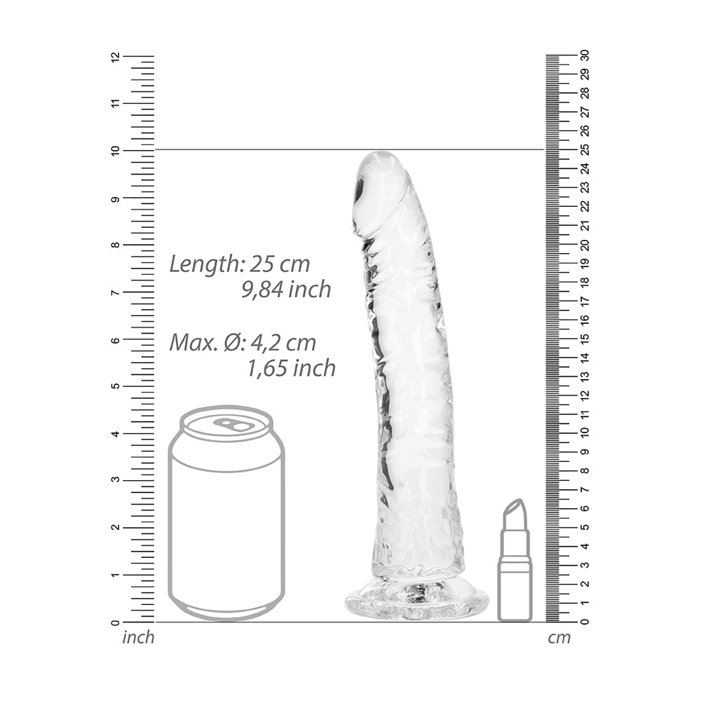Realrock Crystal Clear Slim Dildo 9'' Transparent | 8714273520203 | Available at EroticWarehouse.com
