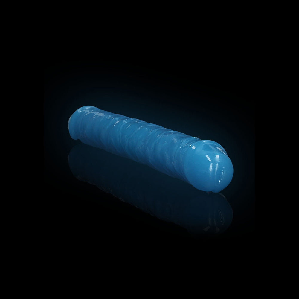 Realrock Glow In The Dark Double Dong 12'' Neon Blue | 8714273520234 | Available at EroticWarehouse.com