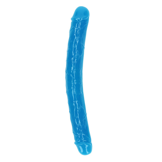 Realrock Glow In The Dark Double Dong 12'' Neon Blue | 8714273520234 | Available at EroticWarehouse.com